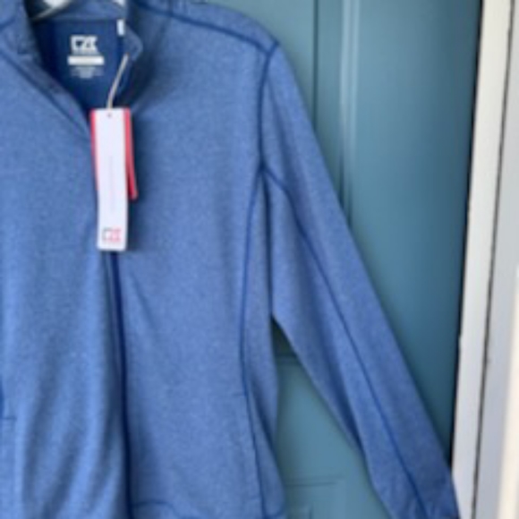 CUTTER & BUCK CB DRYTEC TOP SPIN BLUE FULL ZIP JACKET NWT SIZE LARGE - Picture 15 of 16